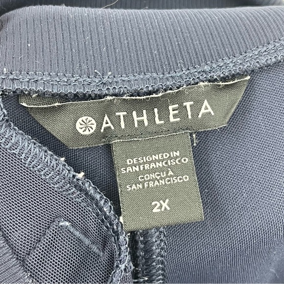 Athleta 2X Venice Wide Leg Pants Navy Blue 0226 Colorblock Travel Active zipper - Picture 6 of 10